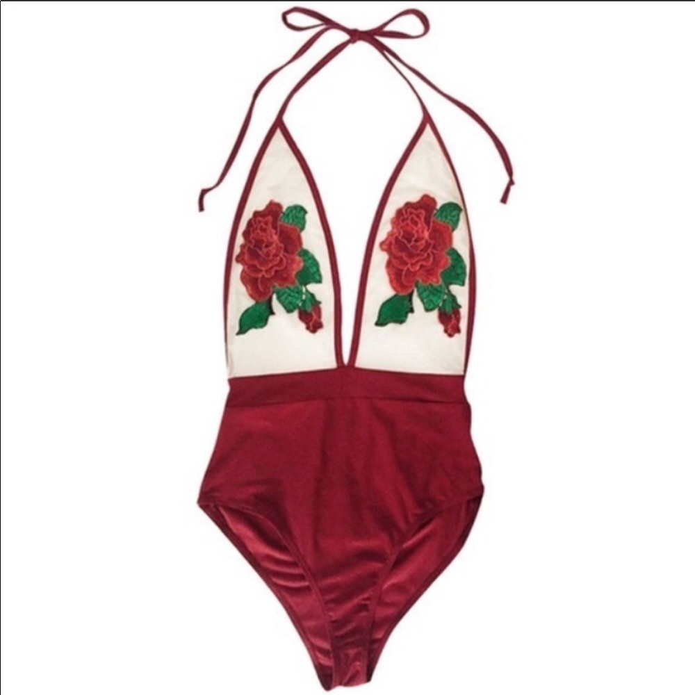 ♦️RESTOCKED♦️ Embroidered  Swimsuit/bodysuit - Picture 2 of 3